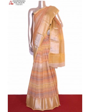 Linen Kota Saree Beautiful Thread Stapl Work On Line Kota Soft store Medium Weight Comfortable and Suitable To Wear For Any Occasion Women's Sari